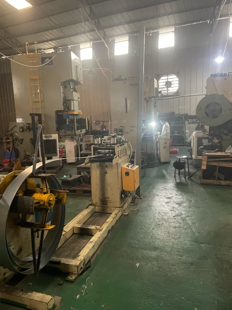 progressive die stamping machine with coil feed at Xiamen factory
