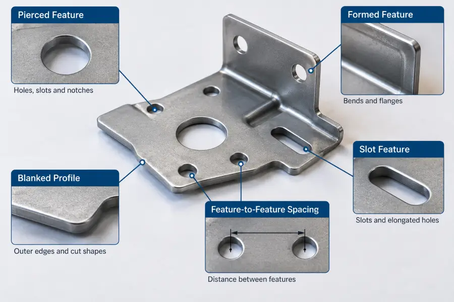 tolerance differences between stamped part features