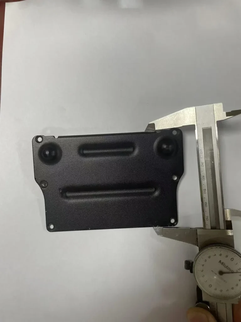 Q235 steel lithium battery cover plate stamped part with black powder coat