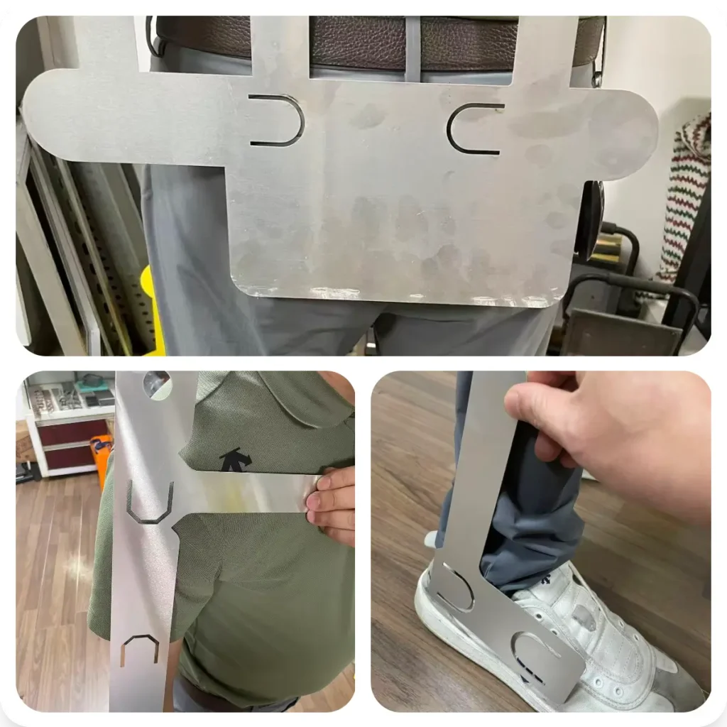 stamped aluminum orthopedic support plates for ankle arm and hip braces