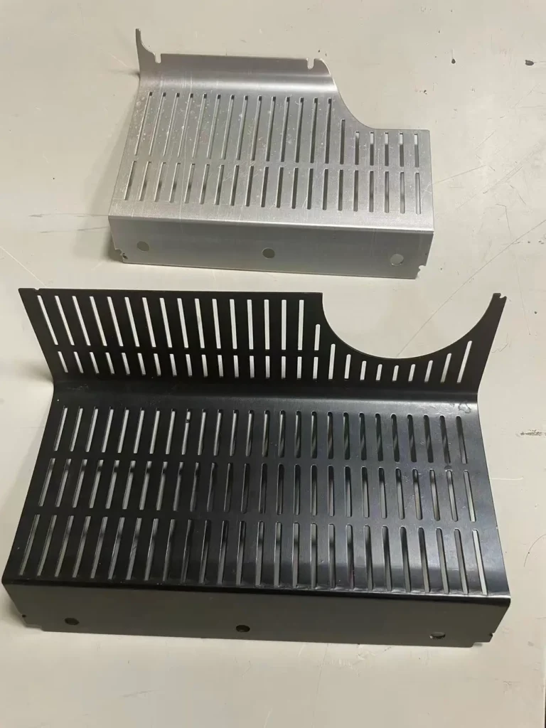 black anodized and natural anodized aluminum stamped parts