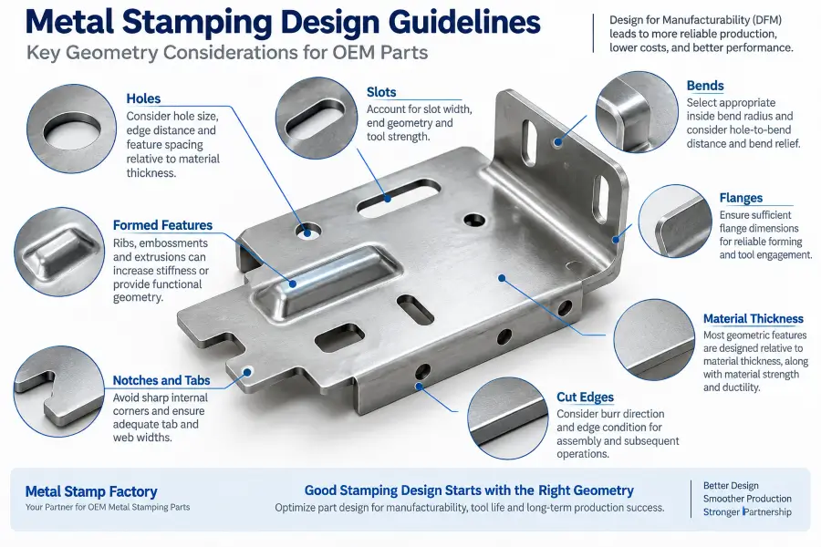 metal stamping design guidelines for OEM parts