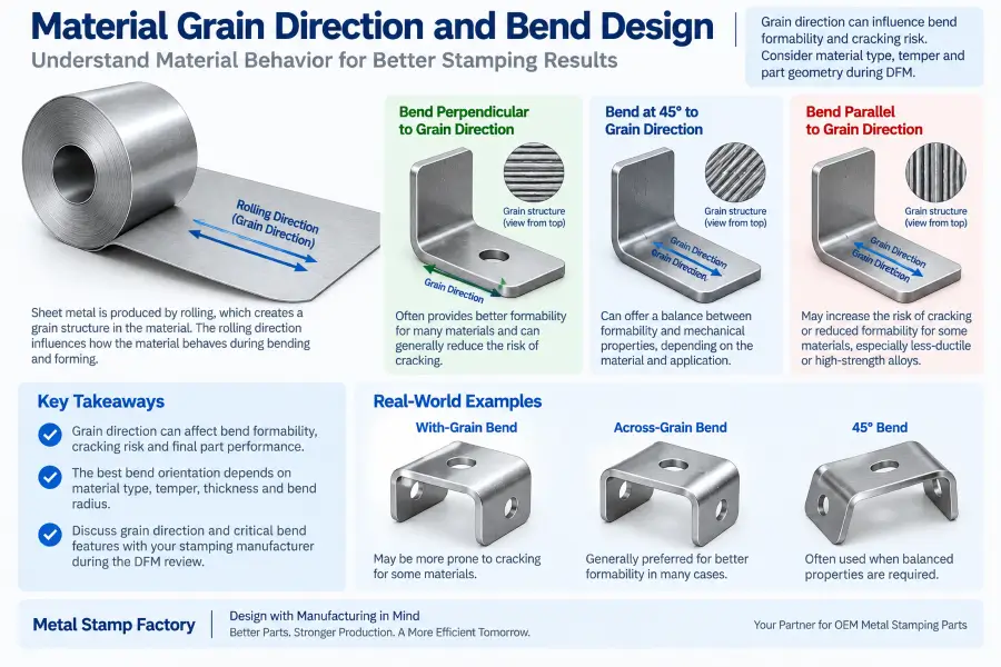 metal stamping grain direction and bend design