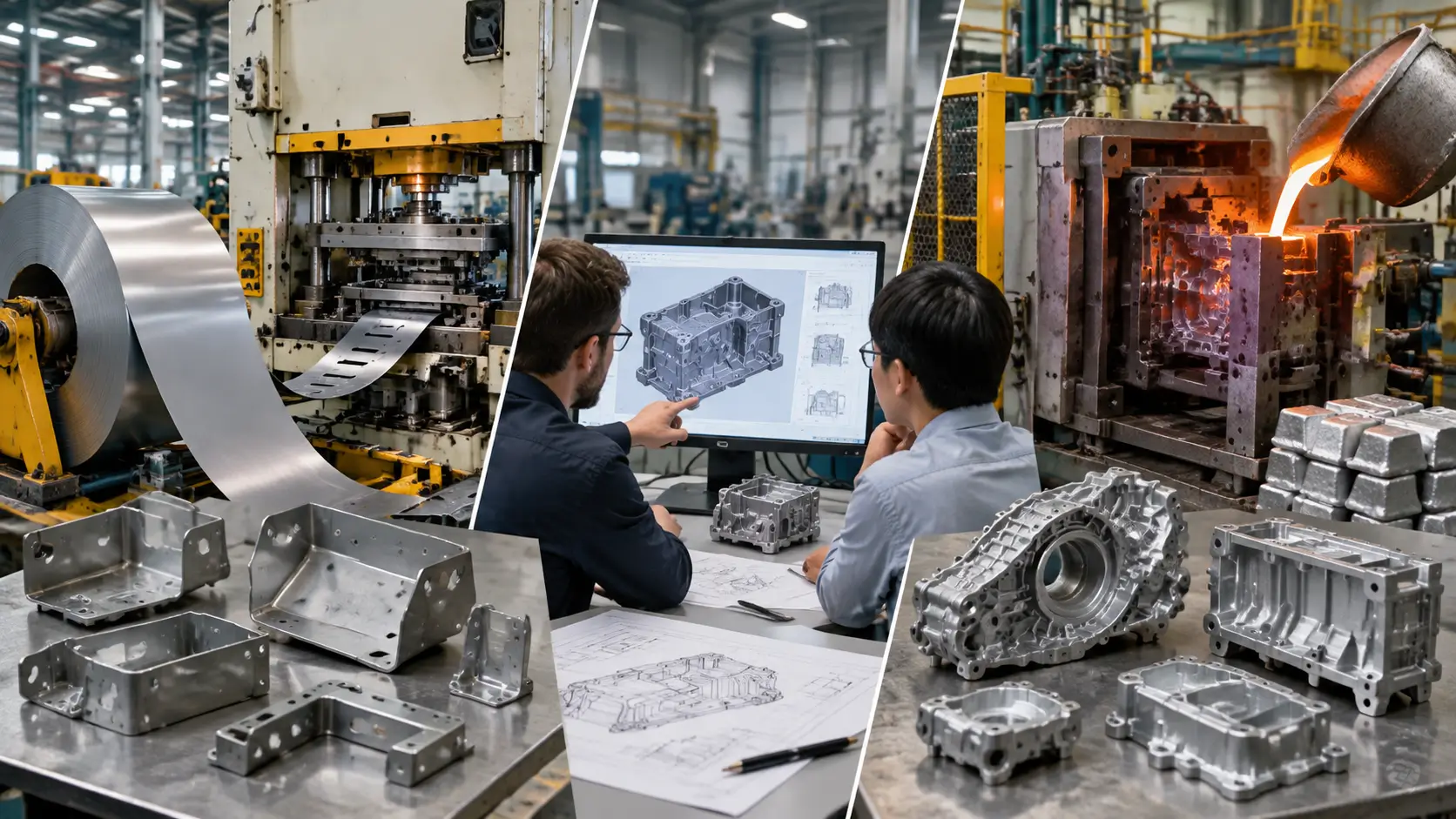 Metal stamping vs die casting manufacturing process comparison for OEM metal parts